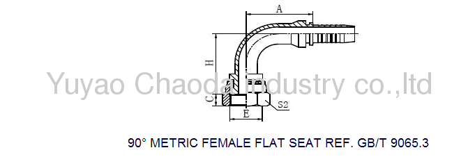 90°METRIC FEMALE FLAT SEAT HOSE FITTING