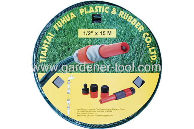 3-Layer PVC Garden Water Hose With 1/2function hose nozzle set