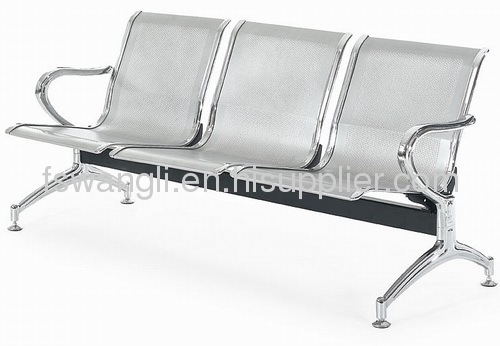 Steel waiting room bench, airport station terminal chairs