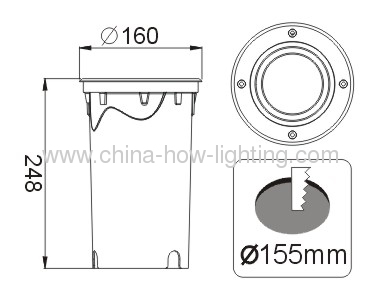 3.2W-16W LED In-ground Lamp IP67 with Aluminiu Material