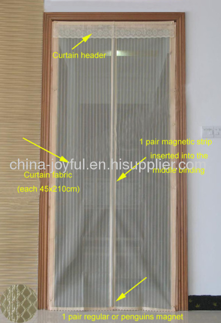 Stripes Magnetic Door Mesh with 1 Pair Magnets