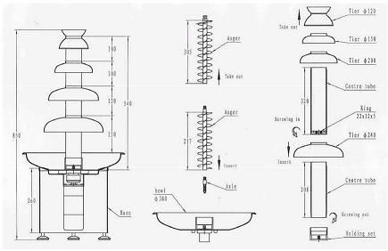 high-grade 5 layers Commercial Chocolate Fountain