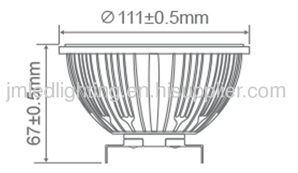 9x1w ar111 g53 led lamp 1000lm manufacturer D111mm