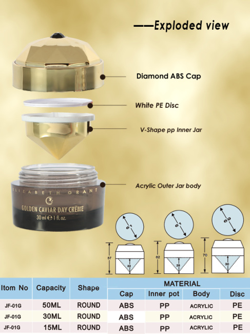 15ML 30ML Empty Cosmetic Acrylic Diamond Container