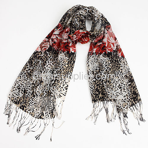 Wholesale Cool Fashion Leopard Print Wool Scarf Wrap Shawl Stole