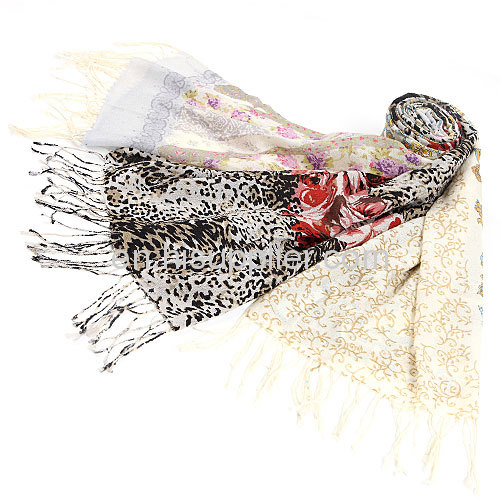 Wholesale Cool Fashion Leopard Print Wool Scarf Wrap Shawl Stole