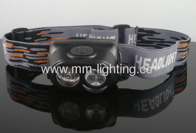 1W LED+3 white LED +1 Red LED headlamp