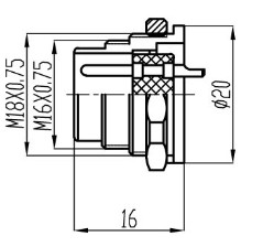 IP67 Female cable plug with cable clamp