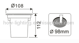 1.2W LED In-ground Lamp IP67 with 15[cs 5mm Straw LED 