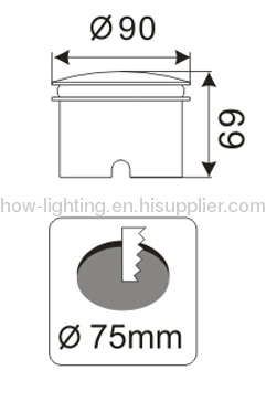 1W LED In-ground Lamp IP67 Aluminium with 3528SMD Chip