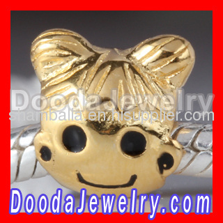 european Style Gold Plated Girl S925 Silver Beads Wholesale