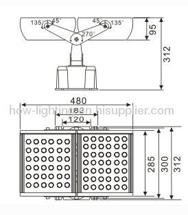 78W LED Flood Light IP65 with 2 side panels