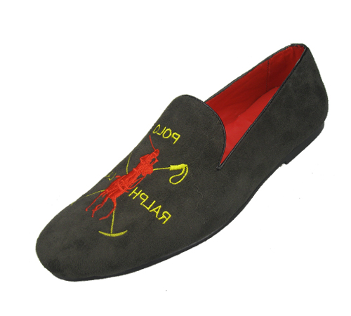 fashionable velvet slippers for men with polo letters China manufacturer