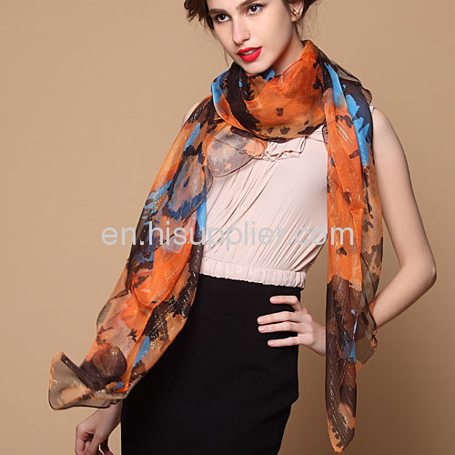 Wholesale Fashion Large Pashmina Ladies Designer Silk Scarf 