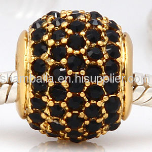 Wholesale Black Pave Lights european Charm 791051