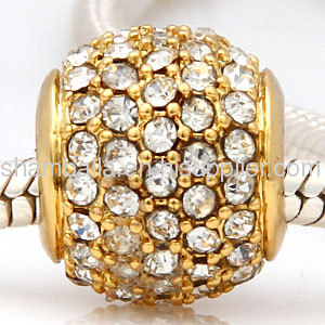 Gold european Pave Lights Charm Wholesale