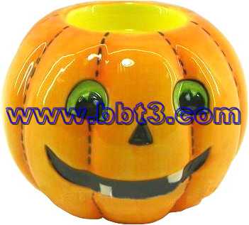 Ceramic pumpkin lantern for Halloween 2013