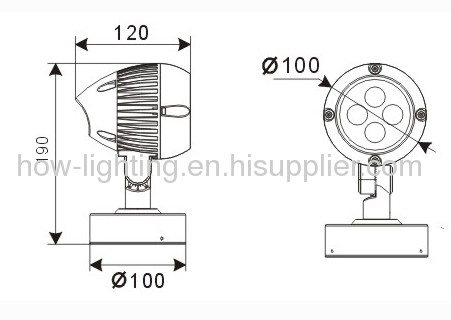 3W Aluminium LED Flood Light IP44 with Cree XP Chip