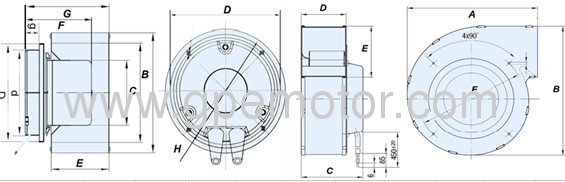 Heat Recovery 230V EC Fan Blower Single inlet with electronically commutated motor-G3G200 