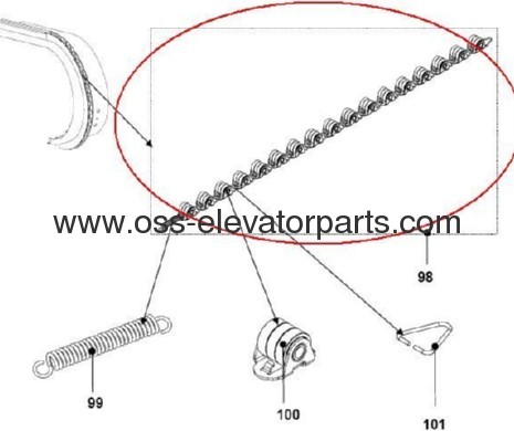 Handrail roller 17 links guide chainfor Otis 506 NCE