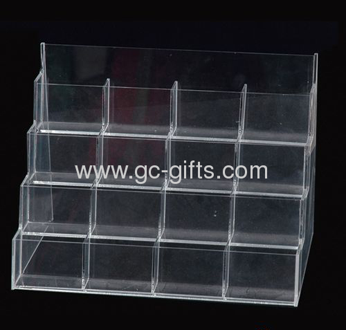 clear acrylic drawer with cup holders - hotel bathroom organizers