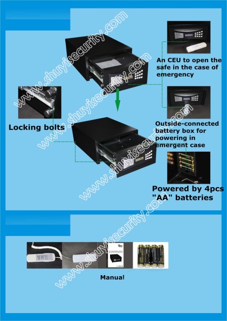digital LCD drawer hidden safe box