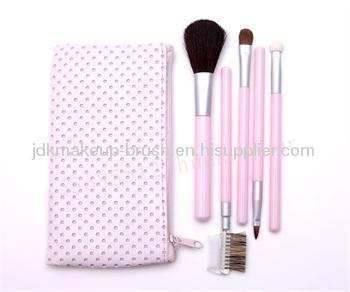 BestPromotional gifts 5pcs Pink handle cosmetic brush kit