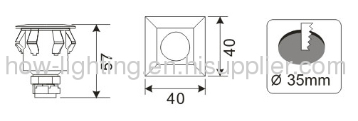 0.5W-2.5W Aluminium LED Recessed Light IP20 with 5mm Straw LED