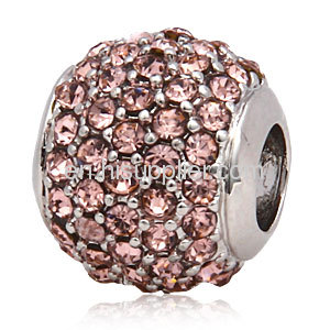 Wholeslae 2013 New Arrival Pave Crystal european Charm Beads