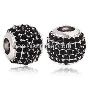 Large Hole European Pave Light Black Crystal european Beads Wholesale