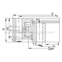 Triple-row roller slewing bearing for harbour crane