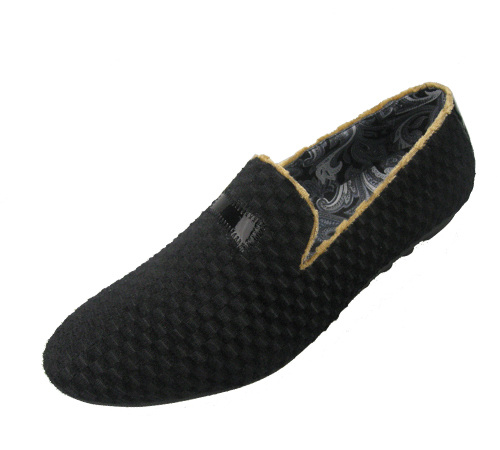 upgrade check pattern velvet slippers/loafers/shoes china manufacturer