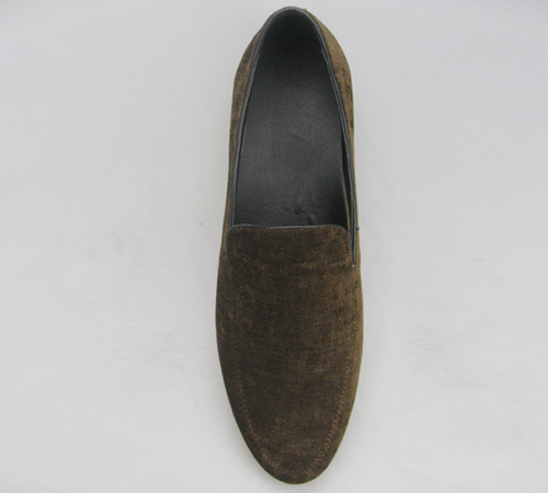 Elegant brown velvet loafers from china wholesaler