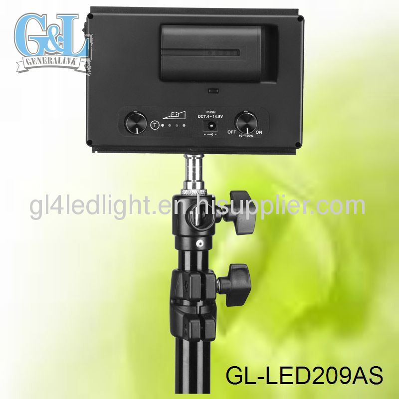GL-LED209AS dimmable and bi-color LED video light
