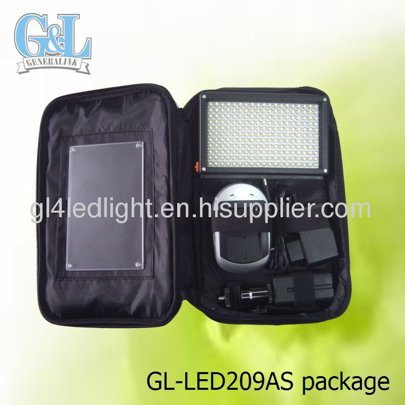 GL-LED209AS dimmable and bi-color LED video light