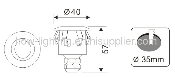 1W LED Recessed Light IP65 with 1pc Cree XRC Chip