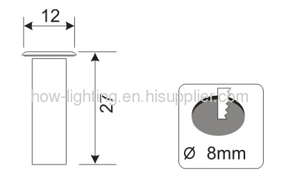 0.25-1.25W LED Recessed Light IP68 with 5mm Straw LED 