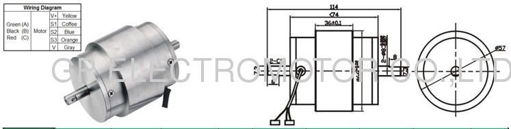 High efficient energy-saving 12V dc Brushless DC Motor with integrated control