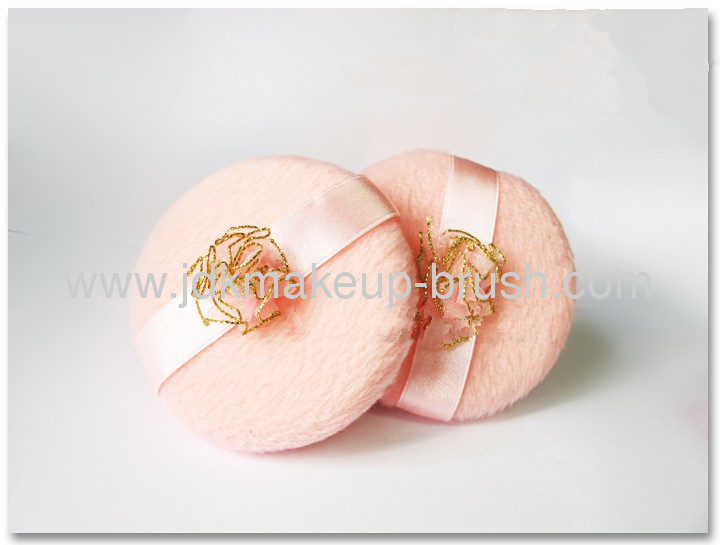 Fashionable Cotton Cosmetic Powder Puff with flower ribbon 