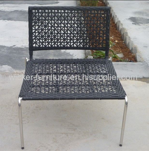 Patio wicker chair with stainless steel frame