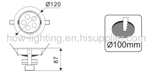 5W Aluminium LED Downlight IP20 with 5pcs Cree XRE Chips