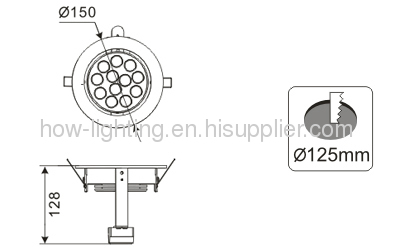 12W Aluminium LED Downlight IP20 with 12pcs Cree XRE Chips