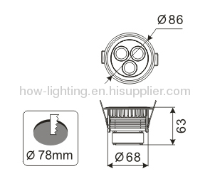 9W Aluminium LED Downlight IP20 with Cree XRE Chips