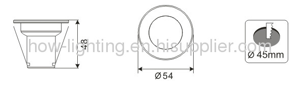 1W Aluminium Downlight IP20 with 1pc Cree XRC Chip