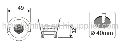 1W Aluminium LED Downlight IP20 Easy Installation