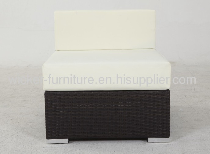 Patio individual wicker sofa with cushions