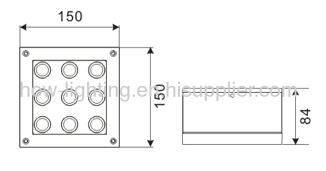 9W Square Aluminium LED Downlight IP44 with Cree XRE Chips