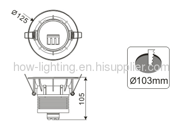 6W Aluminium LED Downlight IP20 with 6pcs Cree Cree XRE Chips