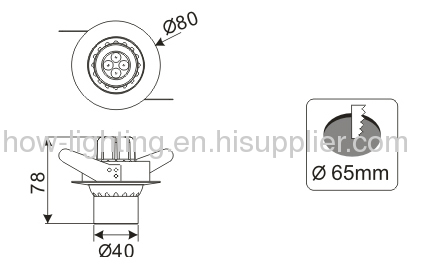 12W Aluminium LED Dwonlight Movable with 4pcs Cree XRE Chips