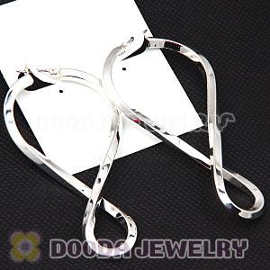 Fashion Plated Silver Infinity Earrings Symbol HOOP pierced earrings Wholesale